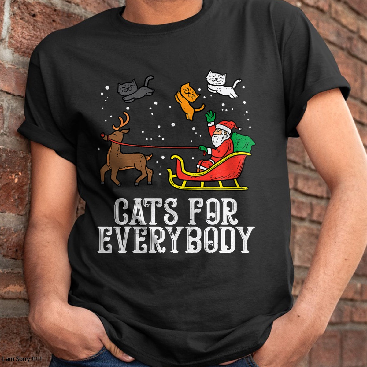 Cats For Everybody Christmas Cat Funny Xmas Women Santa T-Shirt - Christmas Unisex T-Shirt/Hoodie/Sweatshirt - NGHL00