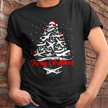 Airplane Christmas Tree tshirts T-Shirt - Christmas Unisex T-Shirt/Hoodie/Sweatshirt - NGHL00