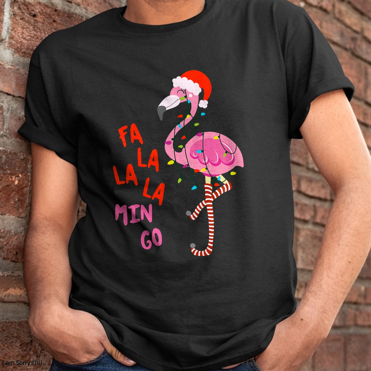 Fa La La Mingo Flamingo Christmas Tropical Xmas Tree Lights T-Shirt - Christmas Unisex T-Shirt/Hoodie/Sweatshirt - NGHL00