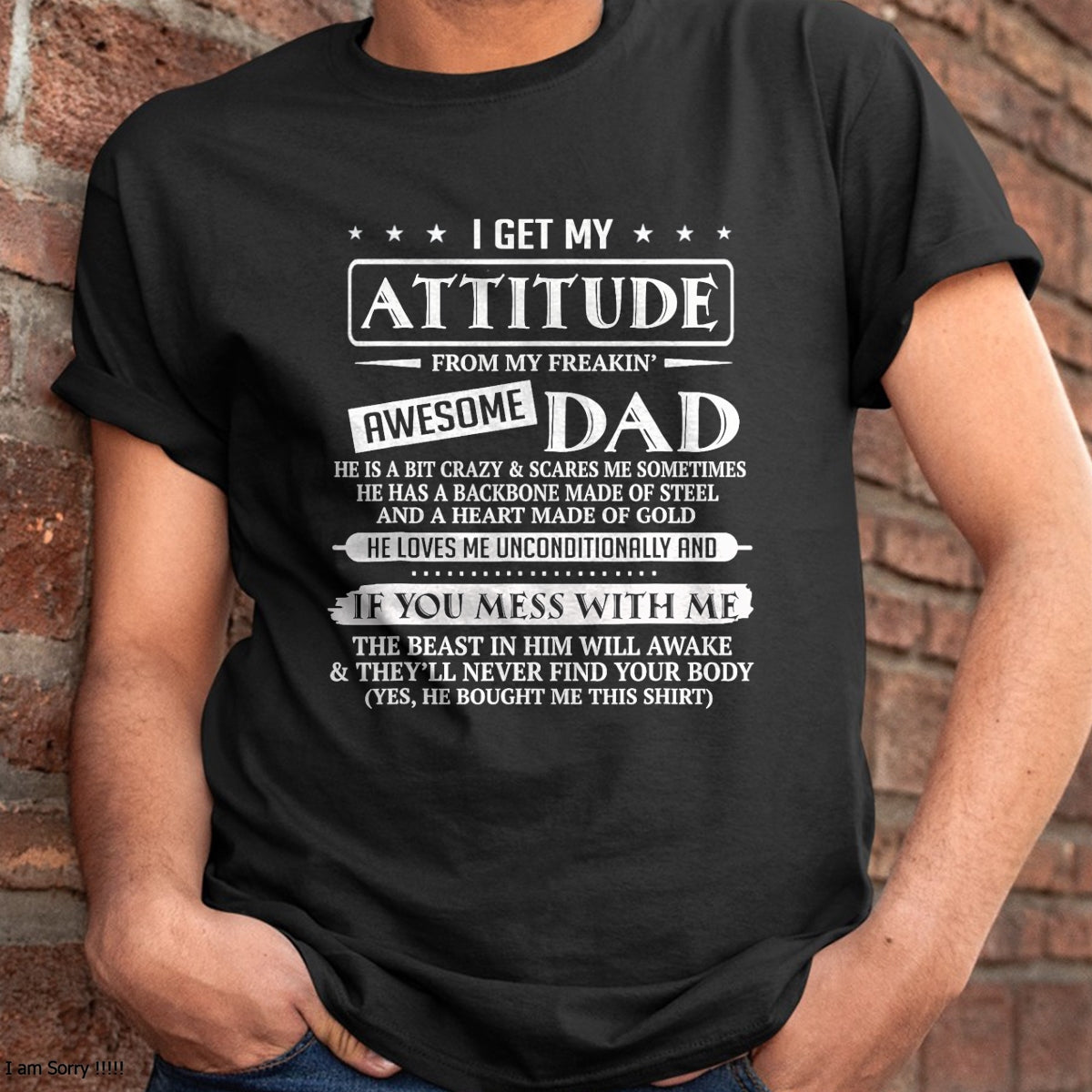 I Get My Attitude From My Freaking Awesome Dad Father's Day T-Shirt - Gift From Dad Unisex T-Shirt/Hoodie - NGHL00 (SKUT-2310EMAILDS-35)