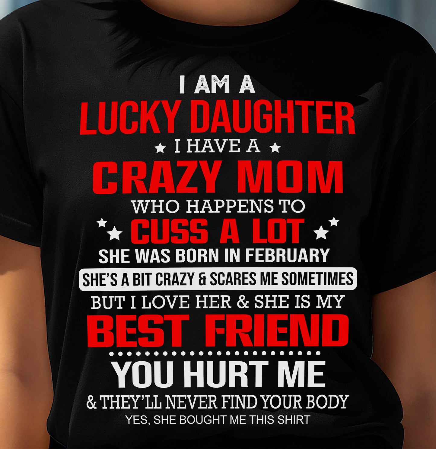 FEBRUARY - I'M A LUCKY DAUGHTER - PERFECT GIFT FOR YOUR DAUGHTER - GIFT FROM MOM - NGHL02 (SKU12-241-02)