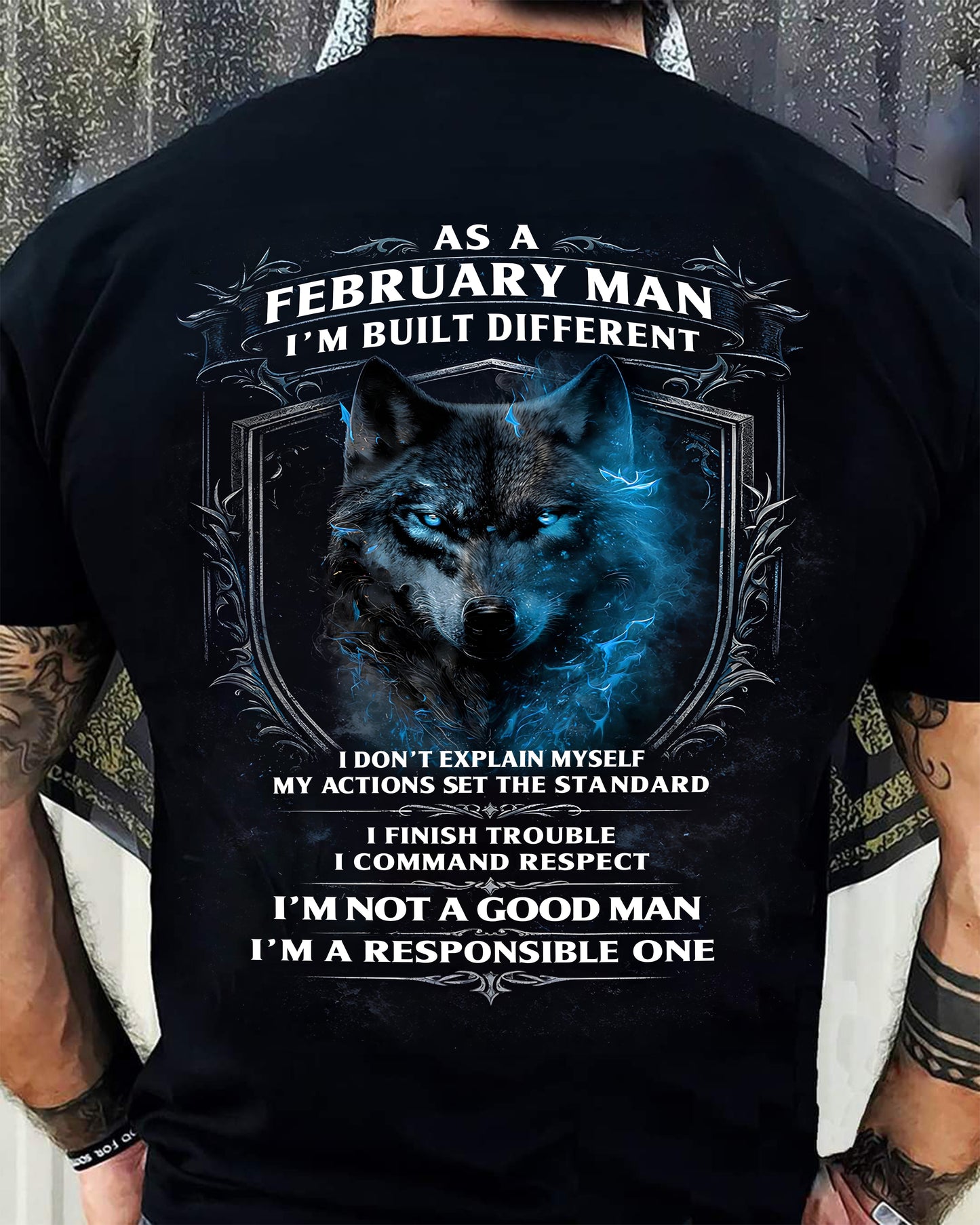FEBRUARY - BUILT DIFFERENT - BIRTHDAY T-SHIRT FOR MEN - NGHL02 (SKU12-301-02)