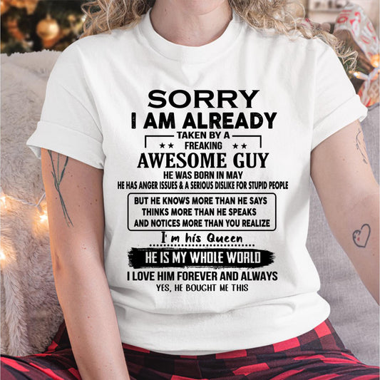 May - Awesome Guy - Perfect gift for your girlfriend or wife from Husband - NGHL05 (SKUT08-11-05)