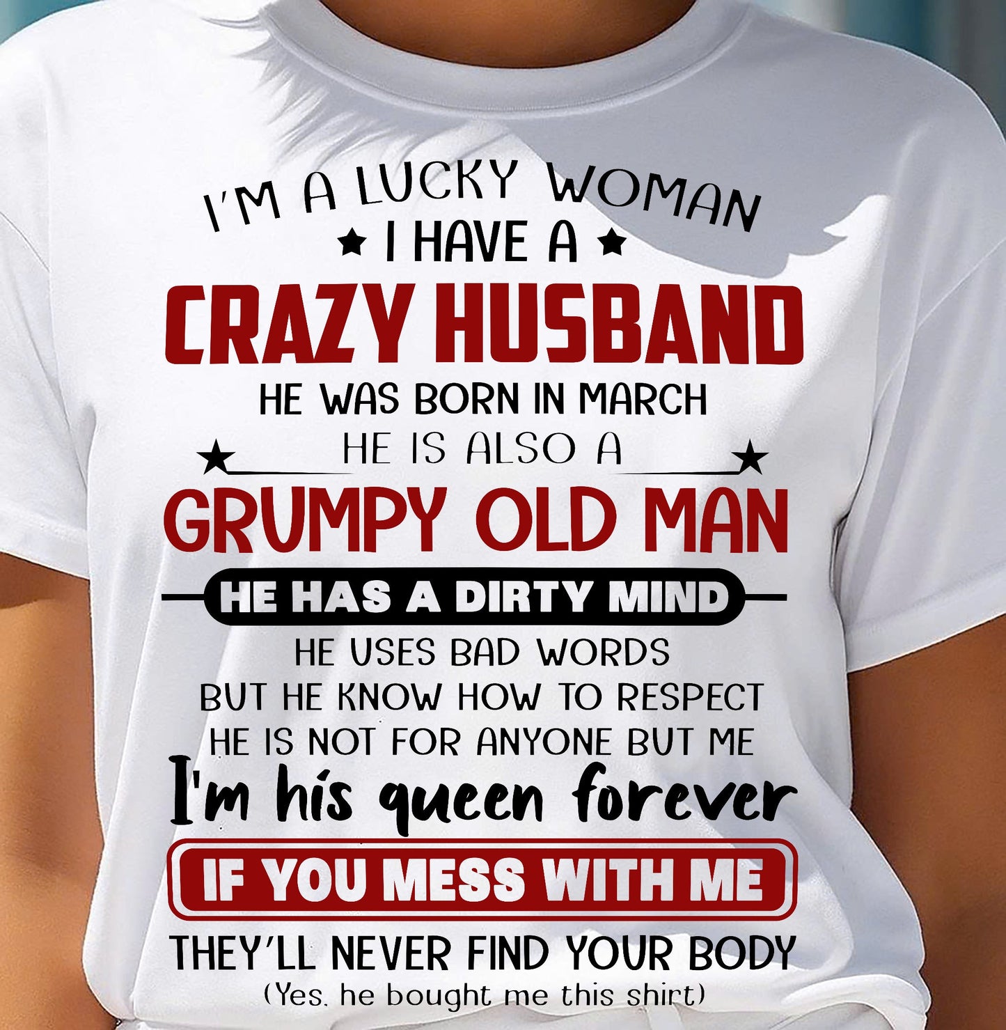 MARCH - TO MY WIFE - I'M A LUCKY WOMAN - GIFT FROM HUSBAND - NGHL03 (SKU12-282-03)