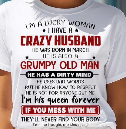 MARCH - TO MY WIFE - I'M A LUCKY WOMAN - GIFT FROM HUSBAND - NGHL03 (SKU12-282-03)