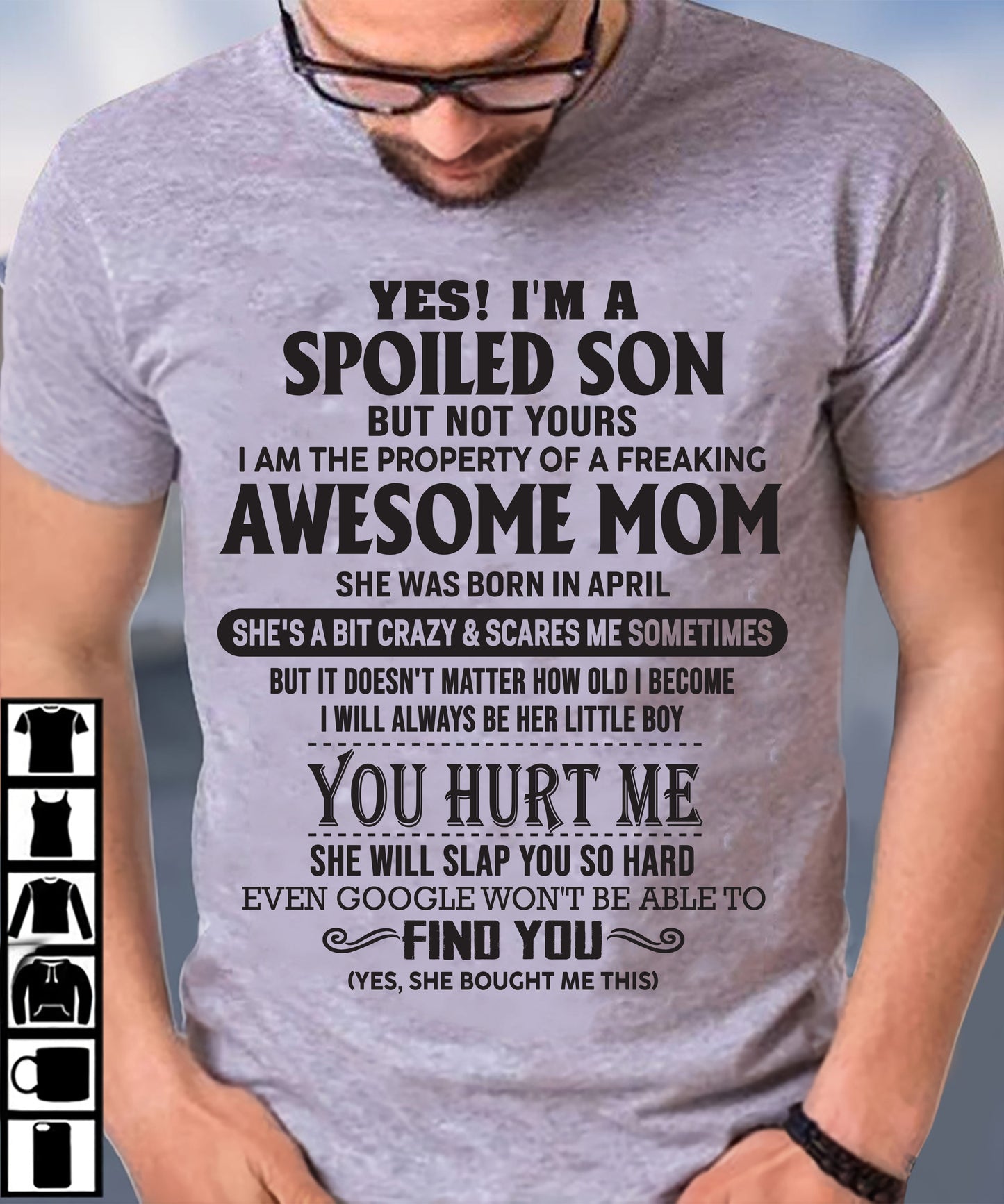 April - Awesome Mom - Perfect gift for son From Mom - NGHL04 (SKU-MS01-04)