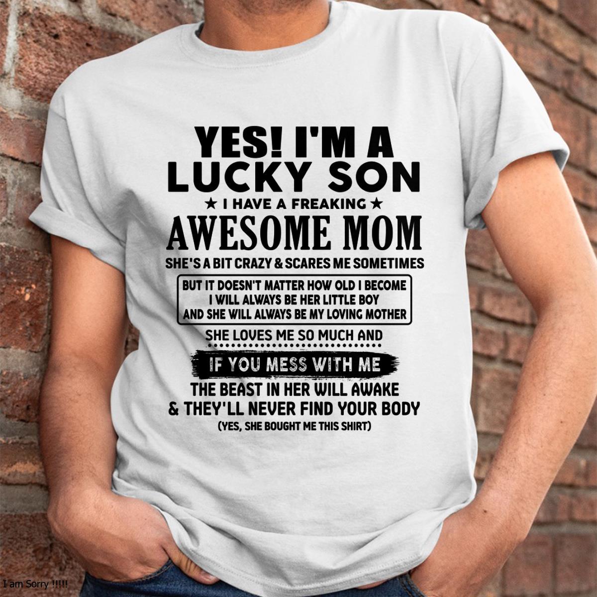 I am Lucky Son - Gift For Son From Mom - NGHL00 - (SKU-T1206LMS-00)