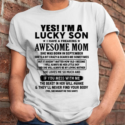 September - I am Lucky Son - Gift For Son From Mom - NGHL09 - (SKU-T1206LMS-09)