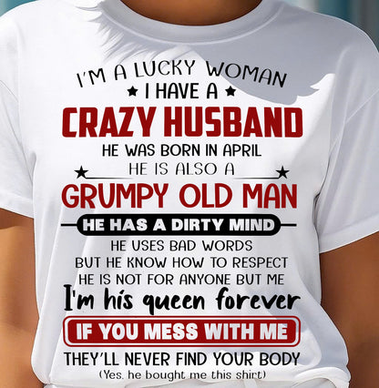 APRIL - TO MY WIFE - I'M A LUCKY WOMAN - GIFT FROM HUSBAND - NGHL04 (SKU12-282-04)