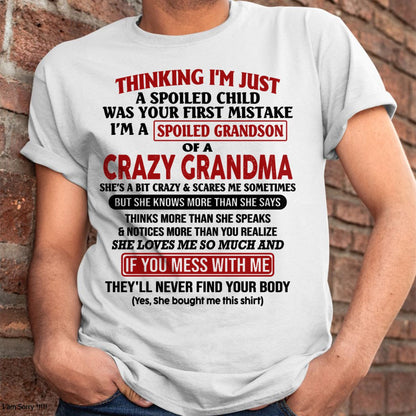 I'M A SPOILED GRANDSON OF A CRAZY GRANDMA - From Grandma - NGHL00 (SKU-GMS1-NTT00)