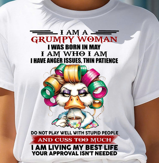 MAY - GRUMPY WOMAN - BIRTHDAY SHIRT FOR WOMEN - NGHL05 (SKU26T-01-22-05)
