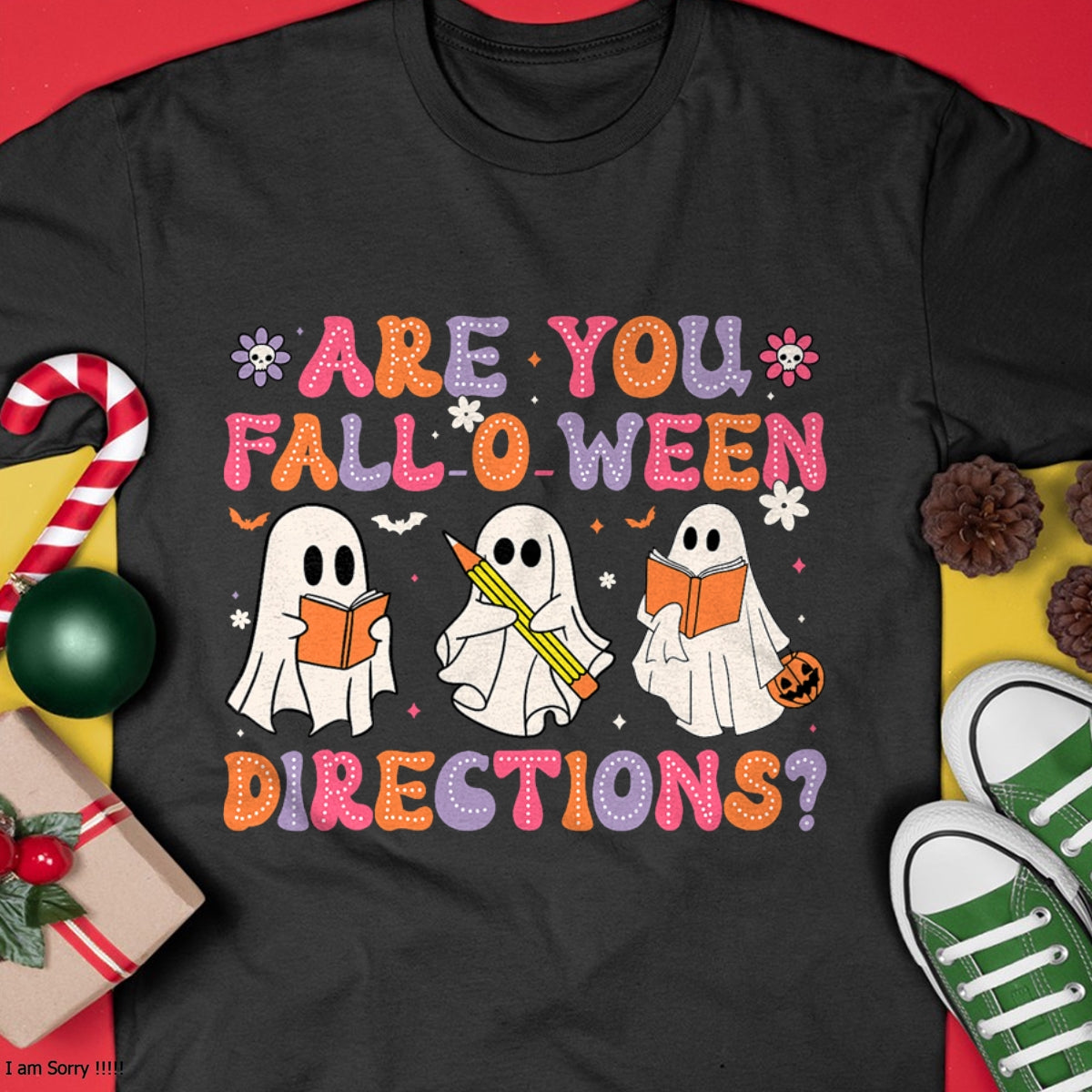 Are You Fall O Ween Directions Teacher Halloween Ghost T-Shirt - Halloween Unisex T-Shirt/Hoodie - NGHL00 (Copy)