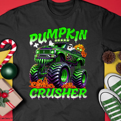 Pumpkin Crusher Monster Truck Ghosts Halloween for Boys T-Shirt - Halloween Unisex T-Shirt/Hoodie - NGHL00