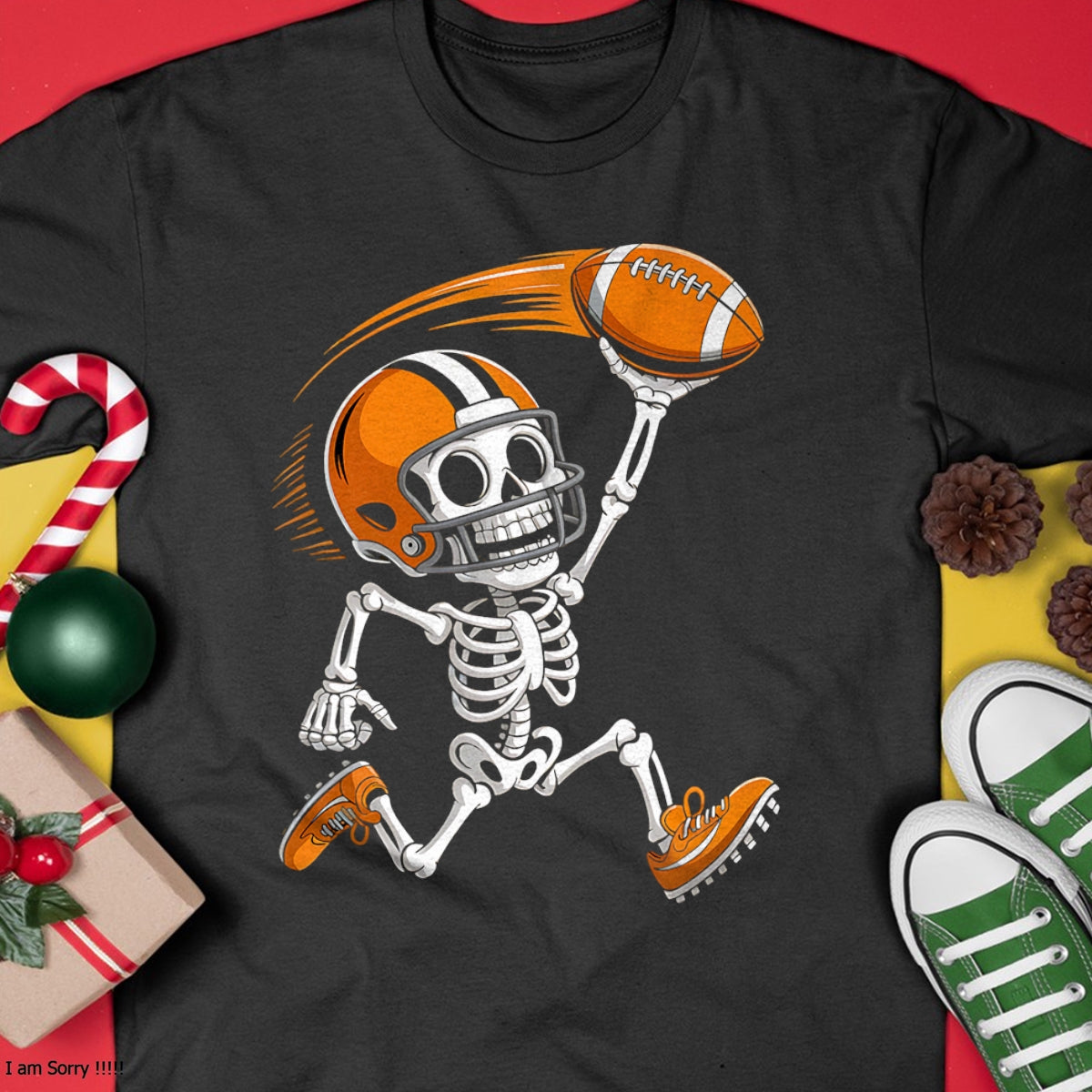 Halloween Skeleton Funny Football Shirt for Teens Boys Men T-Shirt - Halloween Unisex T-Shirt/Hoodie - NGHL00