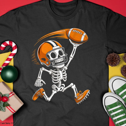 Halloween Skeleton Funny Football Shirt for Teens Boys Men T-Shirt - Halloween Unisex T-Shirt/Hoodie - NGHL00