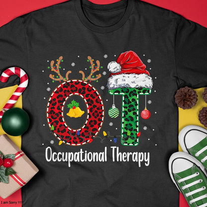Occupational Therapy Christmas santa hat OT Therapist T-Shirt - Christmas Unisex T-Shirt/Hoodie/Sweatshirt - NGHL00