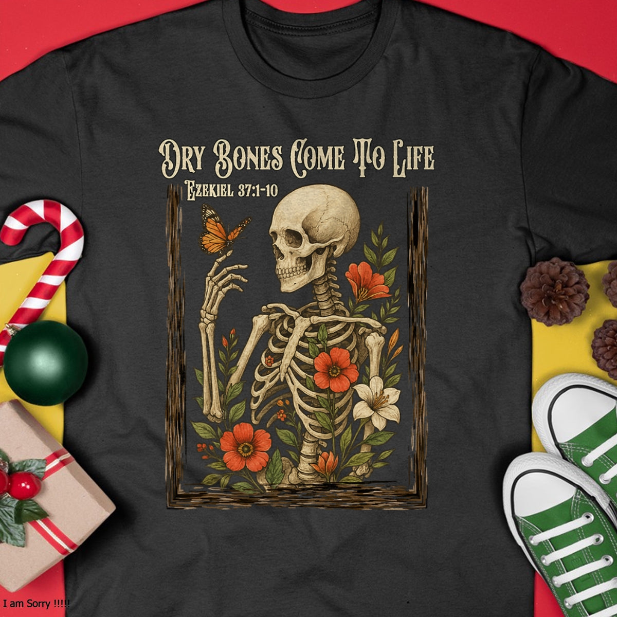 Christian Faith Dry Bones Come to Life Skeleton Floral T-Shirt - Halloween Unisex T-Shirt/Hoodie - NGHL00 (Copy)