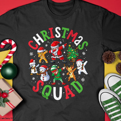 Christmas Squad Santa Dabbing Elf Family Matching Pajamas T-Shirt - Christmas Unisex T-Shirt/Hoodie/Sweatshirt - NGHL00