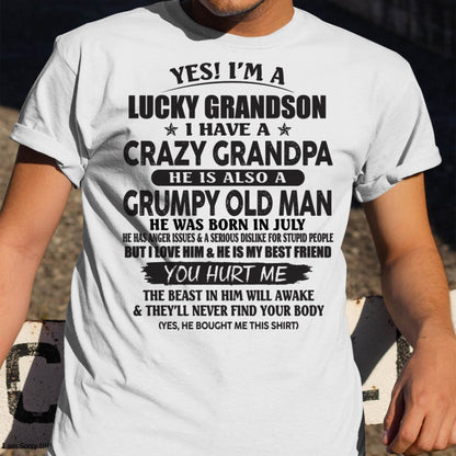 JULY - LUCKY GRANDSON OF CRAZY GRANDPA -  PERFECT GIFT FROM GRANDPA - NGHL07 (SKU12-145-07)