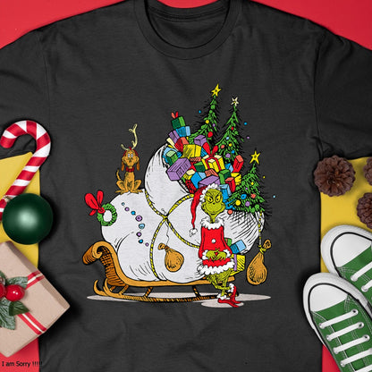 Dr. Seuss Grinch Sleigh T-Shirt - Christmas Unisex T-Shirt/Hoodie/Sweatshirt - NGHL00