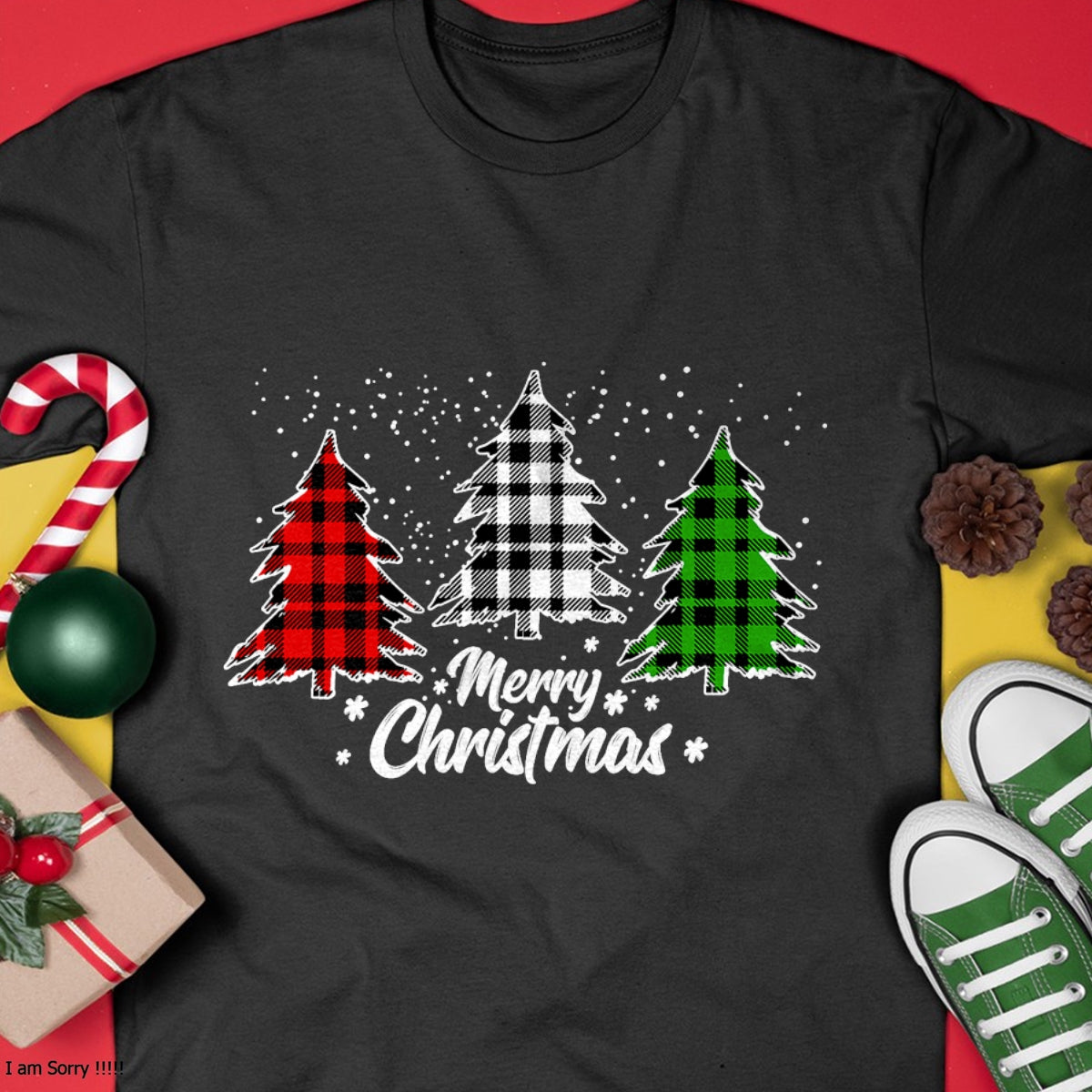 Merry Christmas Tree Xmas Buffalo Plaid Red White Green T-Shirt - Christmas Unisex T-Shirt/Hoodie/Sweatshirt - NGHL00