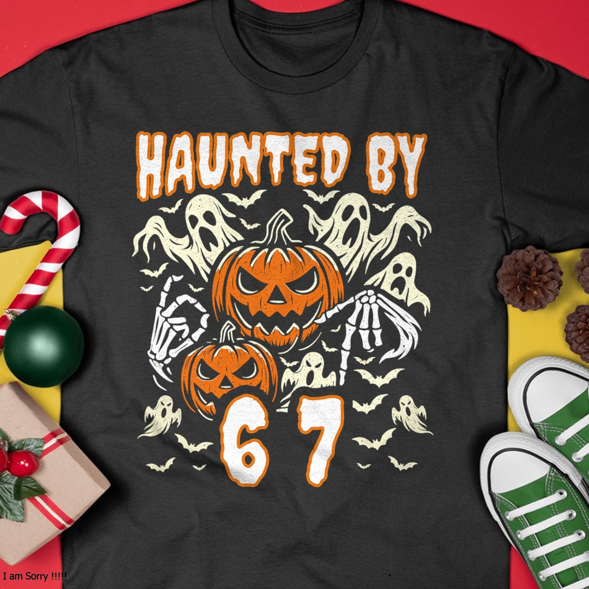 Funny Six Seven Meme Gen Alpha Haunted by 67 Halloween T-Shirt - Halloween Unisex T-Shirt/Hoodie - NGHL00