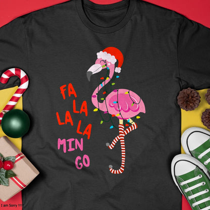 Fa La La Mingo Flamingo Christmas Tropical Xmas Tree Lights T-Shirt - Christmas Unisex T-Shirt/Hoodie/Sweatshirt - NGHL00