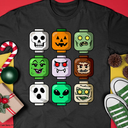 Halloween Building Brick Head Pumpkin Ghost Zombie Boys T-Shirt - Halloween Unisex T-Shirt/Hoodie - NGHL00