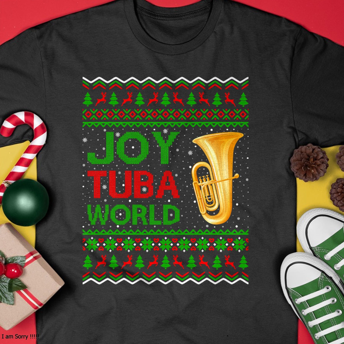 Joy Tuba World Music Lover Xmas Gift Ugly Tuba Christmas T-Shirt - Christmas Unisex T-Shirt/Hoodie/Sweatshirt - NGHL00