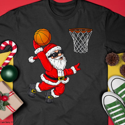Christmas Santa Claus Dunking A Basketball Boys Kids Xmas T-Shirt - Christmas Unisex T-Shirt/Hoodie/Sweatshirt - NGHL00