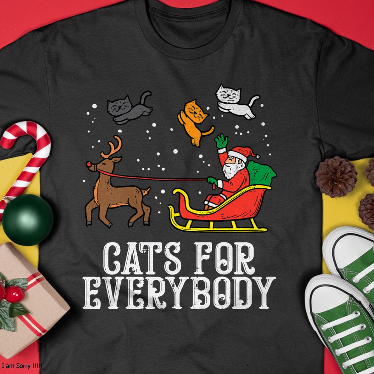 Cats For Everybody Christmas Cat Funny Xmas Women Santa T-Shirt - Christmas Unisex T-Shirt/Hoodie/Sweatshirt - NGHL00