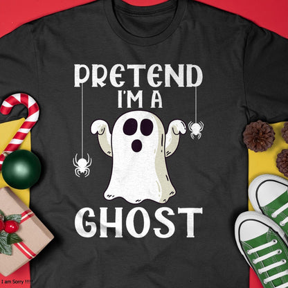 Funny Pretend I'm A Ghost Lazy Halloween Costume T-Shirt - Halloween Unisex T-Shirt/Hoodie - NGHL00