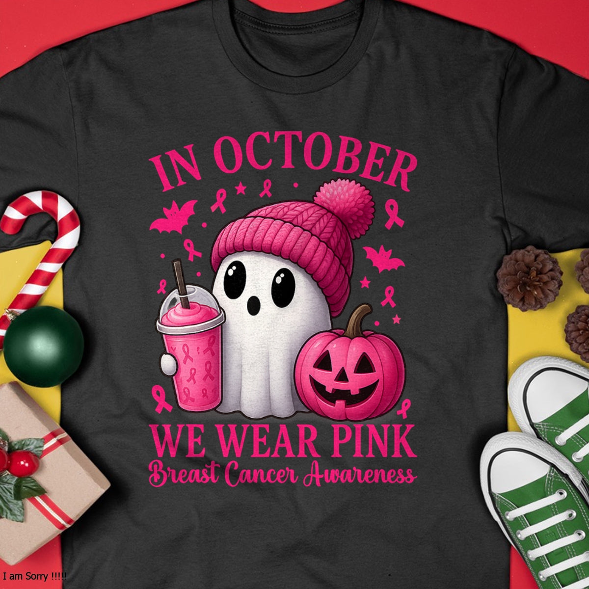 Breast Cancer Halloween Women in October We Wear Pink T-Shirt - Halloween Unisex T-Shirt/Hoodie - NGHL00