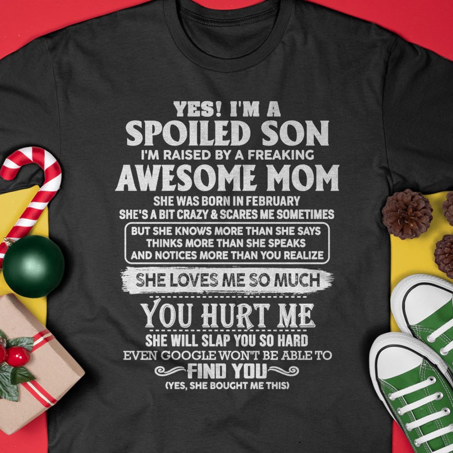 February - Awesome Mom - Perfect Gift For Your Spoiled Son From Mom - NGHL02 (SKU05-47-02)
