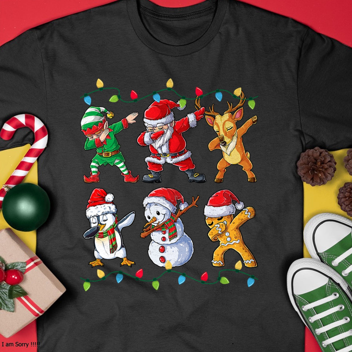 Dabbing Santa Elf Friends Christmas Boys Girls Men Xmas Dab T-Shirt - Christmas Unisex T-Shirt/Hoodie/Sweatshirt - NGHL00