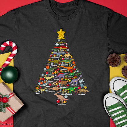 Dinosaur Christmas Tree Dino TRex Paleontologist Xmas Men T-Shirt - Christmas Unisex T-Shirt/Hoodie/Sweatshirt - NGHL00