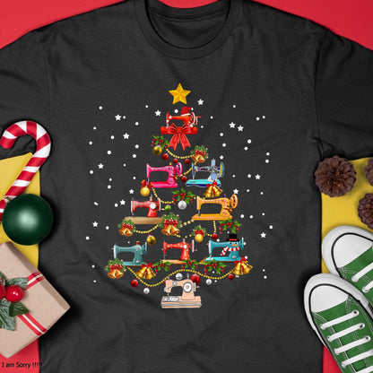 Funny Sewing Machine Christmas Tree Christmas Ornament Women T-Shirt - Christmas Unisex T-Shirt/Hoodie/Sweatshirt - NGHL00