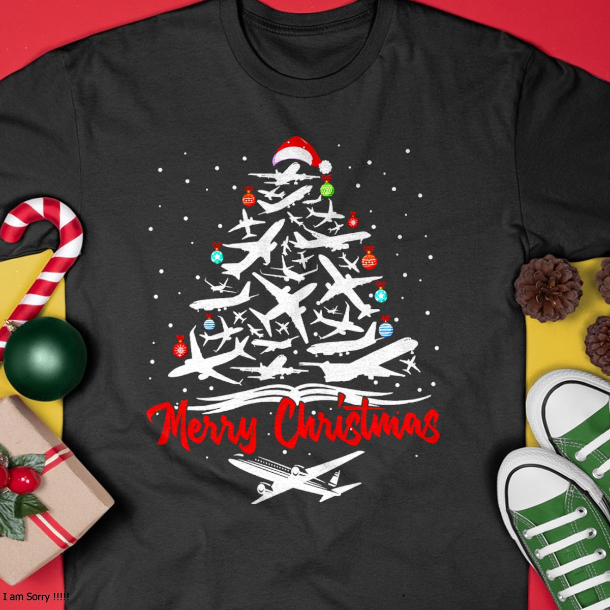 Airplane Christmas Tree tshirts T-Shirt - Christmas Unisex T-Shirt/Hoodie/Sweatshirt - NGHL00