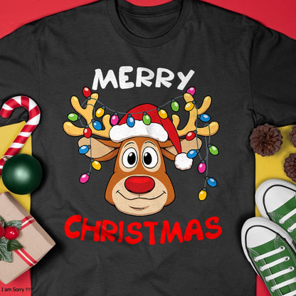 Merry Christmas Reindeer Xmas Family Men Women T-Shirt - Christmas Unisex T-Shirt/Hoodie/Sweatshirt - NGHL00