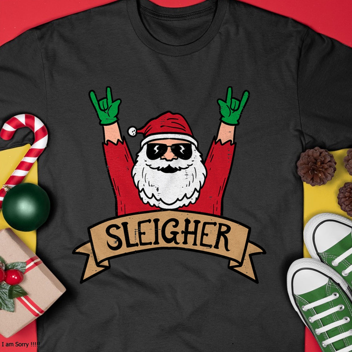 Christmas Sleigher Santa Rock Xmas Rocker Men Women Kids Boy T-Shirt - Christmas Unisex T-Shirt/Hoodie/Sweatshirt - NGHL00