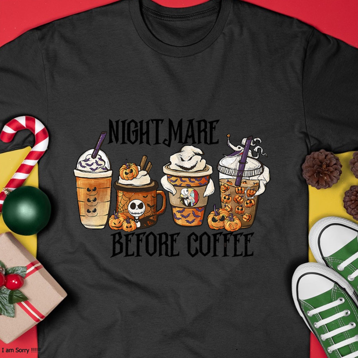 Nightmare Before Coffee Pumpkin Spice Halloween Costume T-Shirt - Christmas Unisex T-Shirt/Hoodie/Sweatshirt - NGHL00