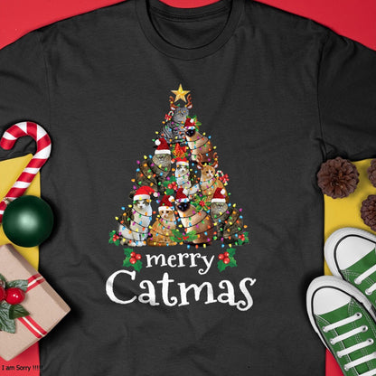 Merry Catmas Funny Cat Mom Cat Dad Christmas Cat T-Shirt - Christmas Unisex T-Shirt/Hoodie/Sweatshirt - NGHL00
