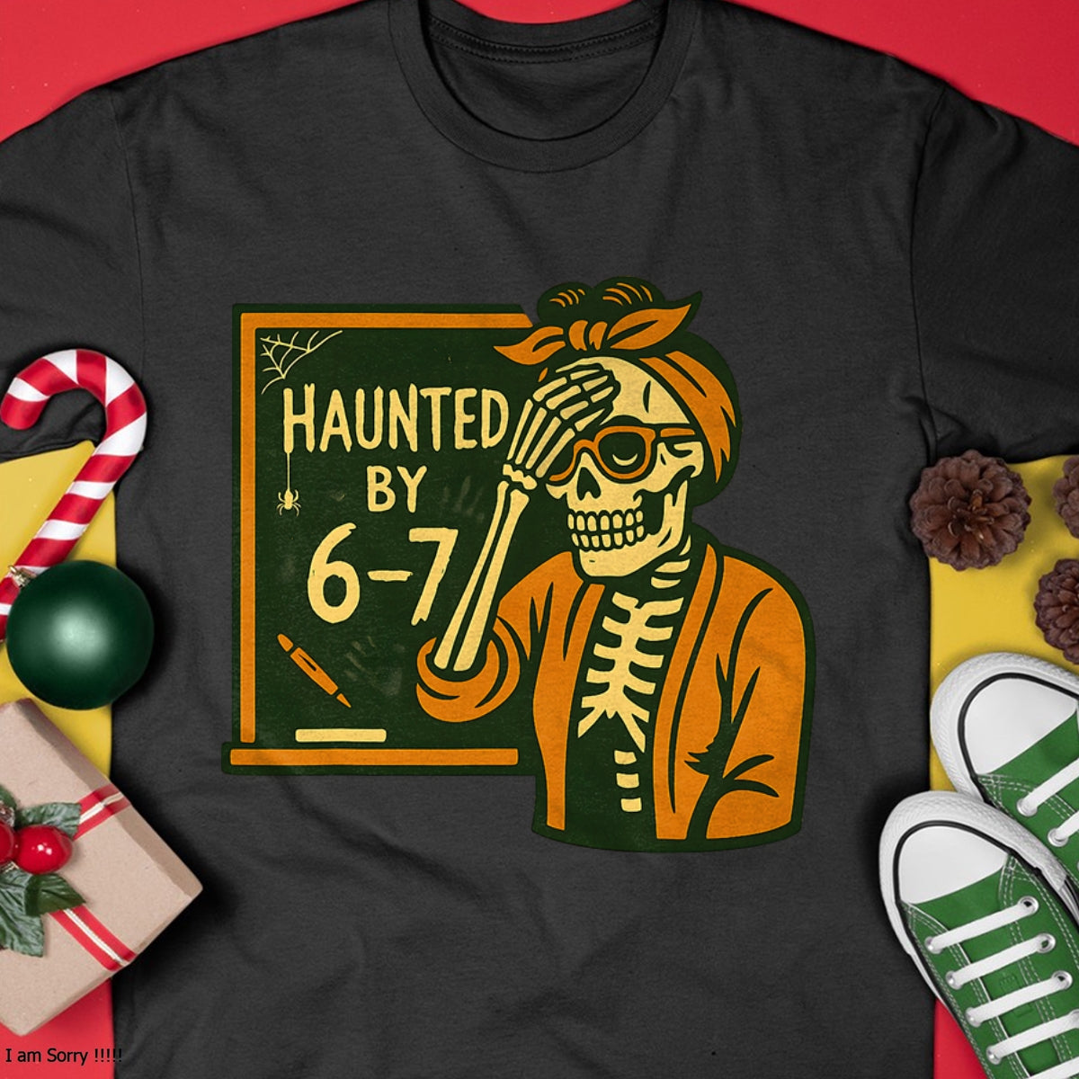 Haunted by 6-7 Funny Teacher 67 Halloween Skeleton Six Seven T-Shirt - Halloween Unisex T-Shirt/Hoodie - NGHL00