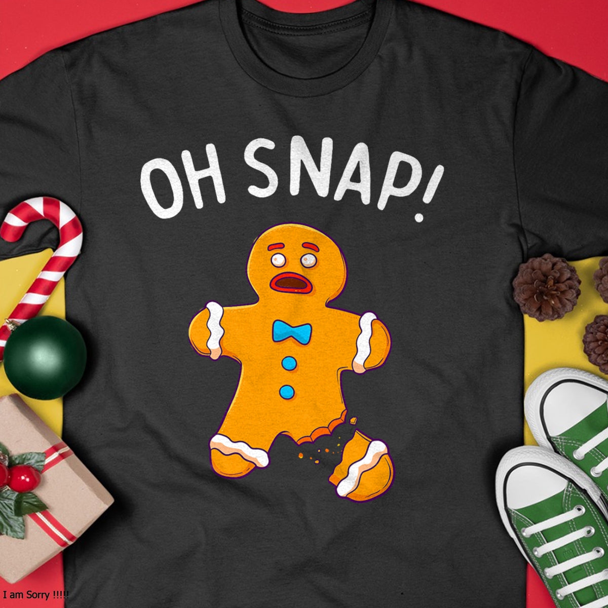 Gingerbread Man Oh Snap Christmas Funny Cookie Baking Gift Short Sleeve T-Shirt - Christmas Unisex T-Shirt/Hoodie/Sweatshirt - NGHL00 (Copy)