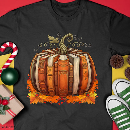 Fall Book Pumpkin Retro Reading Teacher Books Lover T-Shirt - Halloween Unisex T-Shirt/Hoodie - NGHL00