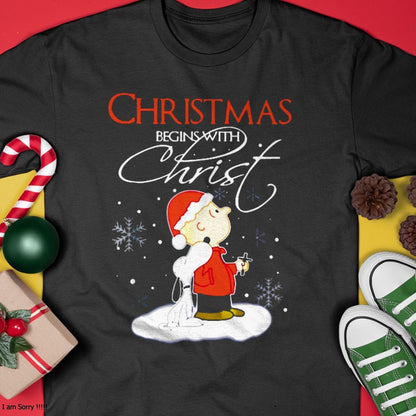 Christmas Begins With Christ Xmas Gift Holiday costume T-Shirt - Christmas Unisex T-Shirt/Hoodie/Sweatshirt - NGHL00