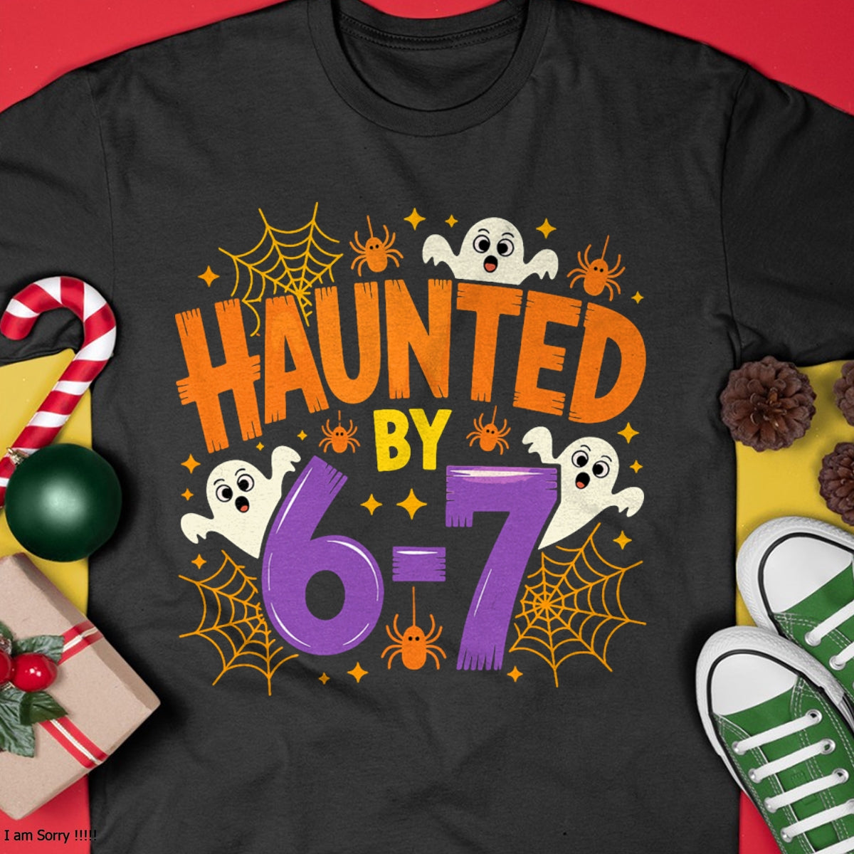 Haunted by 67 Funny Six Seven Meme Spooky Ghost Halloween T-Shirt - Halloween Unisex T-Shirt/Hoodie - NGHL00