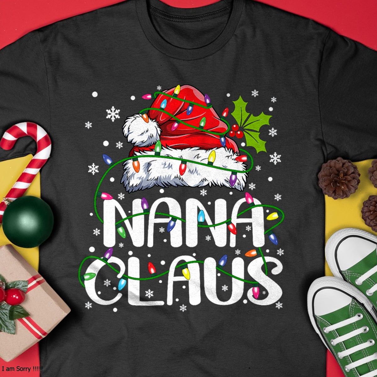Nana Claus Christmas Lights Pajama Family Matching T-Shirt - Christmas Unisex T-Shirt/Hoodie/Sweatshirt - NGHL00