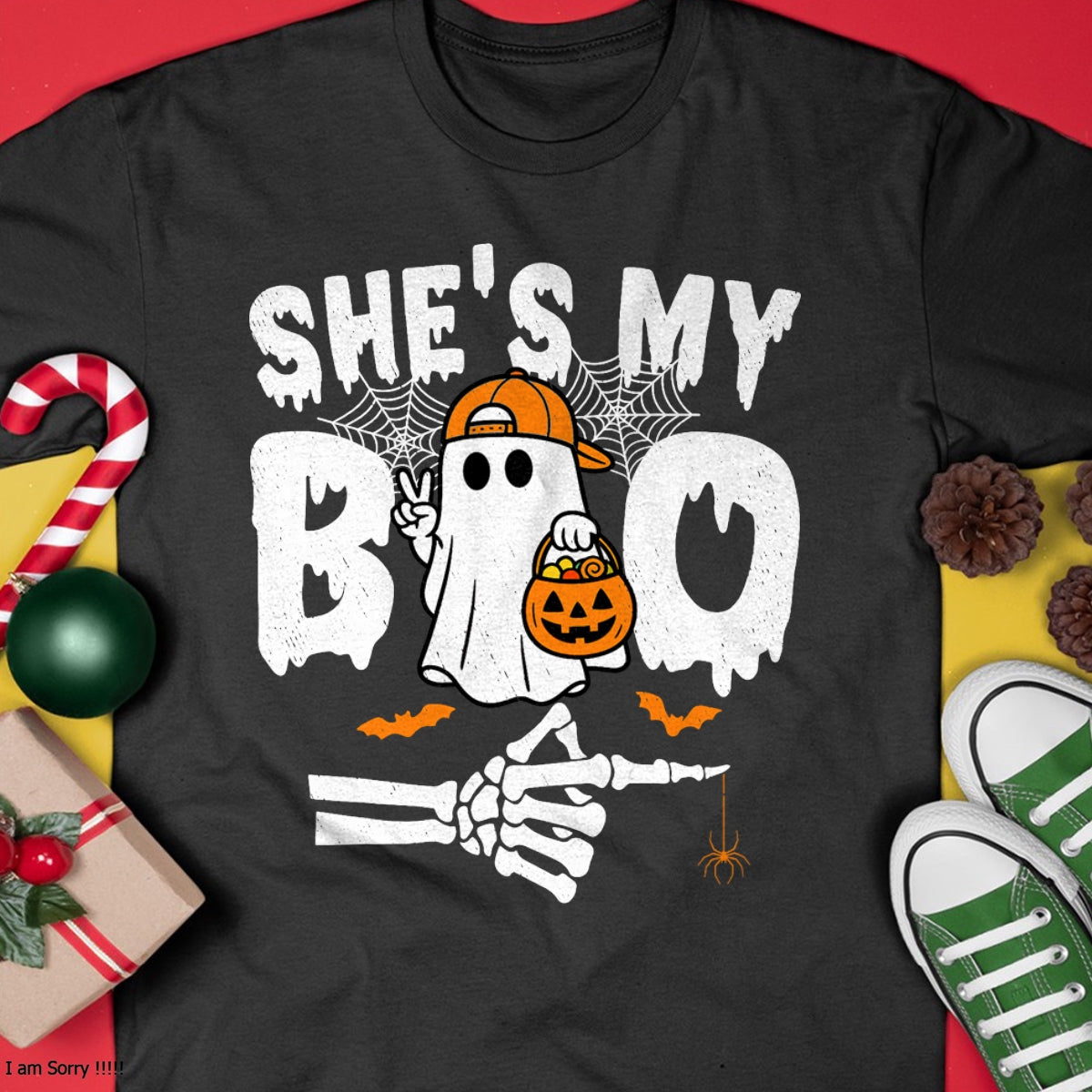 He's My Boo Matching Couple Halloween Couples She's My Boo T-Shirt - Halloween Unisex T-Shirt/Hoodie - NGHL00