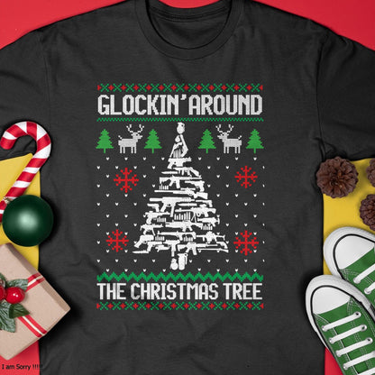 Funny Guns Ugly Christmas Sweaters for Gun Lovers Men Women T-Shirt - Christmas Unisex T-Shirt/Hoodie/Sweatshirt - NGHL00
